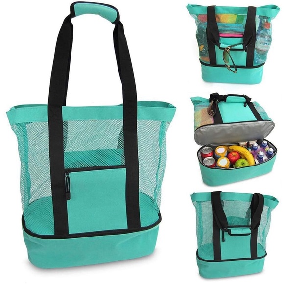 Handbags - Elever teal mesh beach tote Handbags - Elever teal mesh beach tote